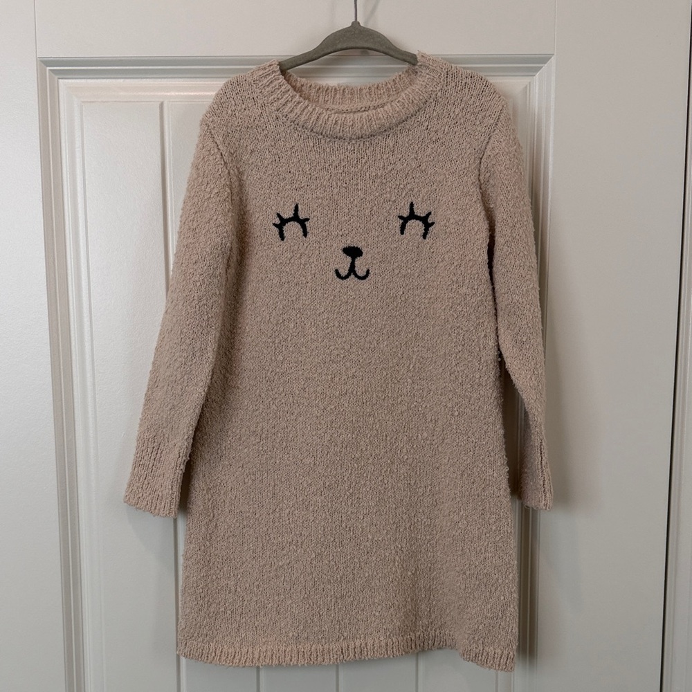 Cute Tan Knit Sweater Dress, Girl’s Size 4T